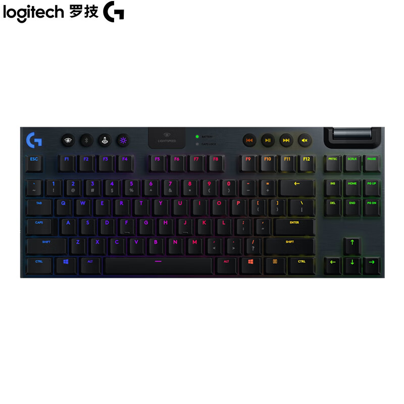 罗技（G）G913 TKL 机械键盘 无线蓝牙双模 RGB背光 矮轴 无数字键盘 T轴（类