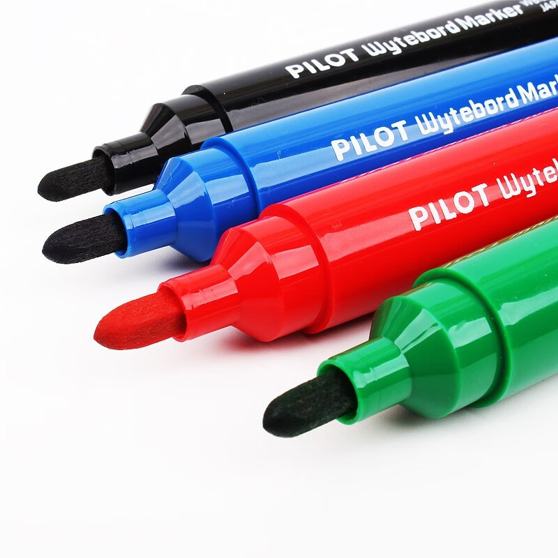 百乐（PILOT）WBMAR 水性可擦白板笔 大容量粗杆 M咀 绿色 12支装
