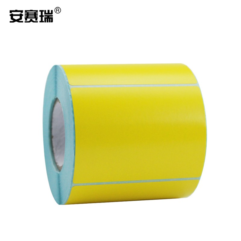 安赛瑞 彩色热敏标签纸 三防热敏不干胶条码打印纸 吊牌纸贴纸 40×30mm×800张 横版 黄色 240193