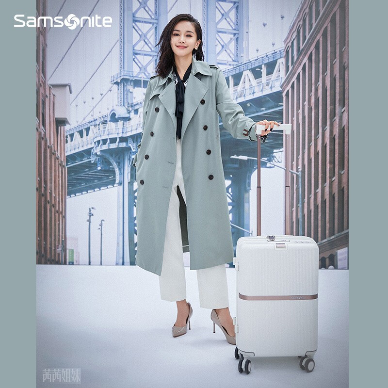Samsonite/新秀丽拉杆箱行李箱旅行箱密码箱可扩展托运箱25英寸HH5象牙白