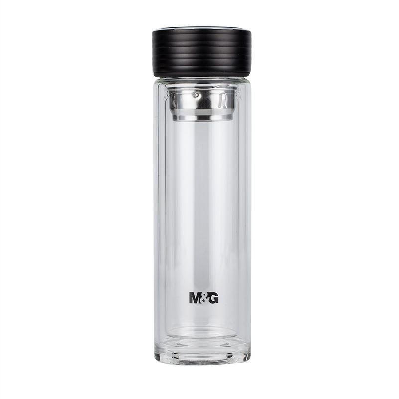 晨光（M&G）玻璃杯 高档双层直杯350ml 水杯学生居家办公 ARC92578 单个装