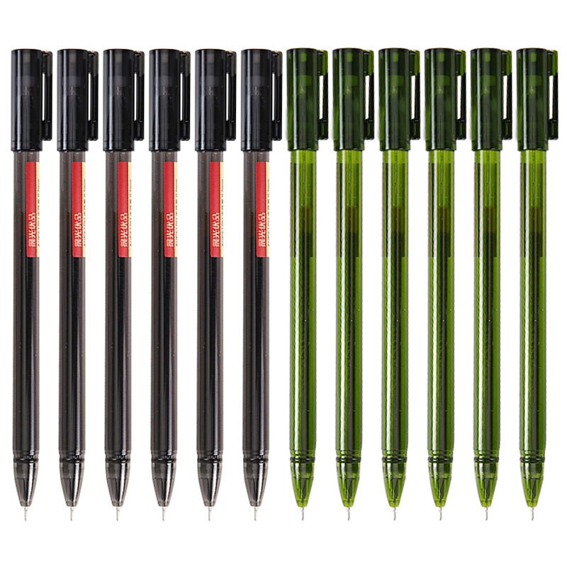 晨光(M&G)文具0.5mm黑色中性笔 全针管签字笔 优品系列水笔 笔杆颜色随机 12支/盒AGPA1701