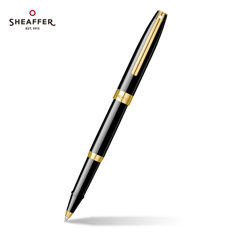 犀飞利（Sheaffer）宝珠笔 战斧系列Sagaris 艺术收藏礼品馈赠签字笔练字笔宝珠笔 黑亮漆金夹