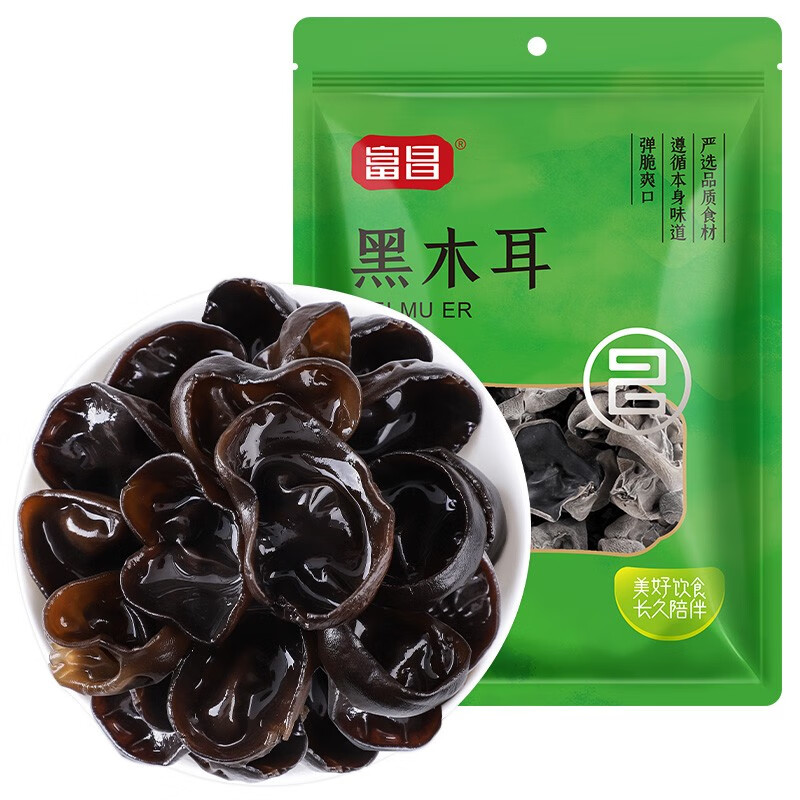 富昌 东北黑木耳150g 肉厚无根木耳食用菌菇 黑龙江特产山珍南北干货炒菜凉拌火锅材料