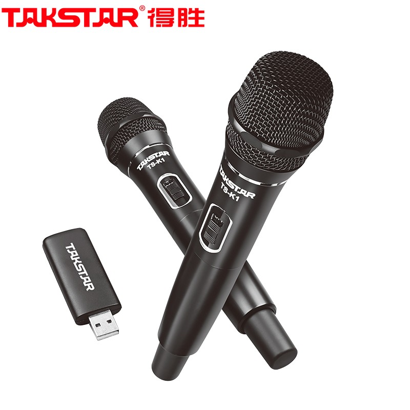 得胜（TAKSTAR）TS-K1 USB便携式无线麦克风 一拖二无线会议话筒 U段户外KTV动圈麦（企业优选 五年质保）