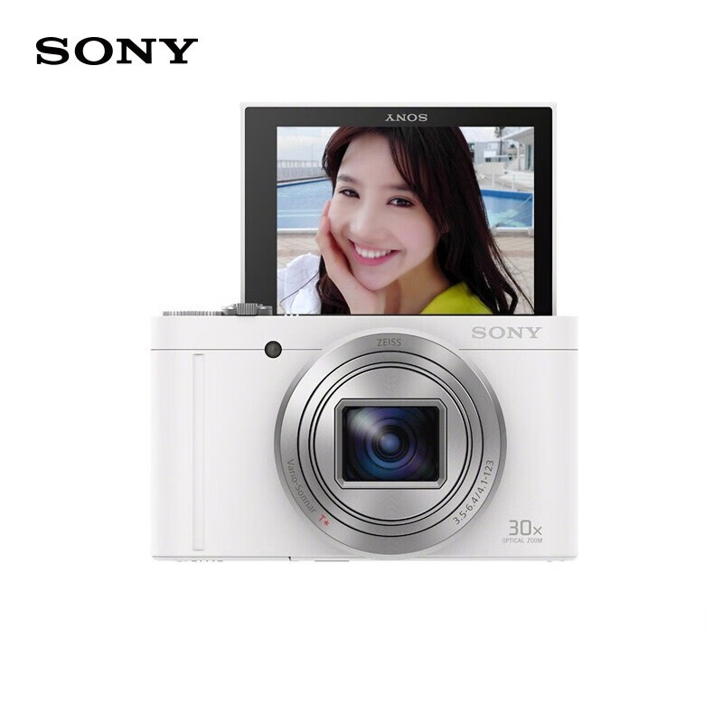 索尼（SONY） DSC-WX500 便携数码相机 白色（约1820万有效像素 180度可