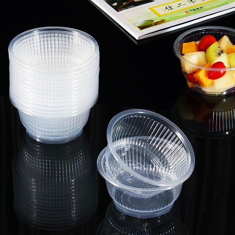 芳草地 一次性透明塑料碗360ml 打包汤碗 不带盖 户外野炊 水果沙拉碗 1包20只