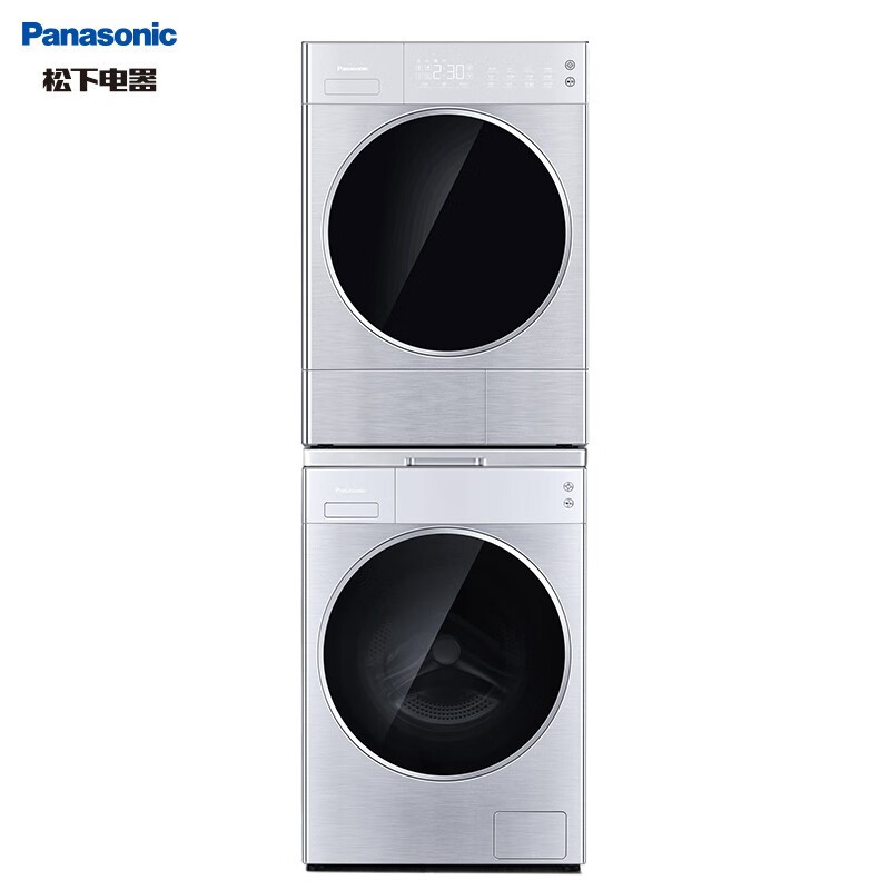 松下(Panasonic)洗烘 烘护套装 热泵烘干机干衣机 洗衣机（10滚筒+9烘干）XQ