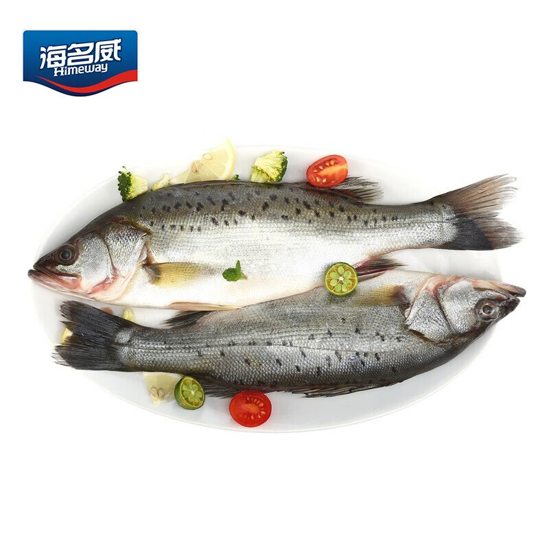 海名威 国产鲜冻海鲈鱼850g （2条装）袋装 生鲜海鲜水产 鱼类 年货节 健康轻食