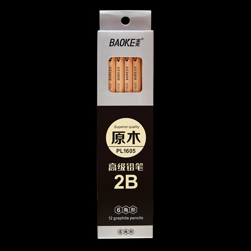 宝克(baoke)PL-1605原木铅笔2B 12支/盒