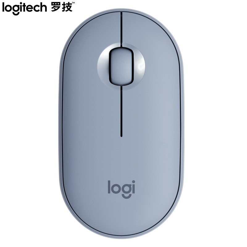 罗技（Logitech）Pebble鹅卵石 鼠标 无线蓝牙鼠标 办公鼠标 静音鼠标 便携鼠标 对称鼠标 雾霭蓝