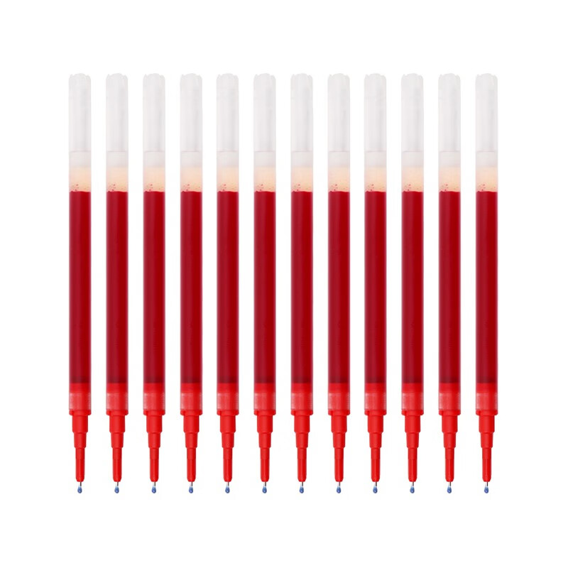 百乐(PILOT)中性笔芯按动水性笔替芯笔芯红0.5BLS-VBG5-R单盒装（12支）