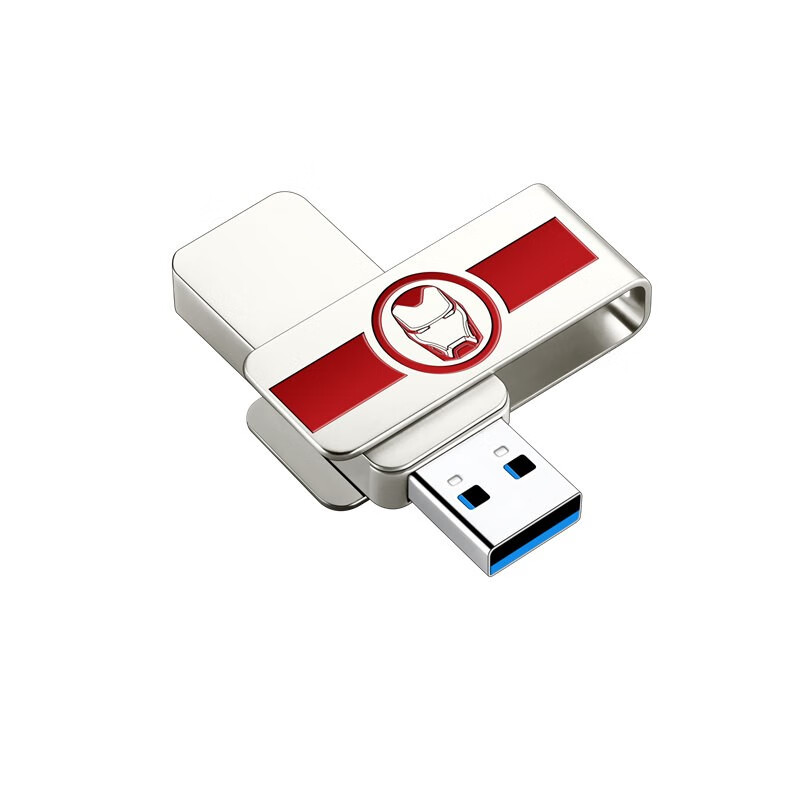 爱国者（aigo）64GB USB3.0 U盘 U330漫威联名款 金属旋转防护 银色 读速可达150MB/s（一年包换）