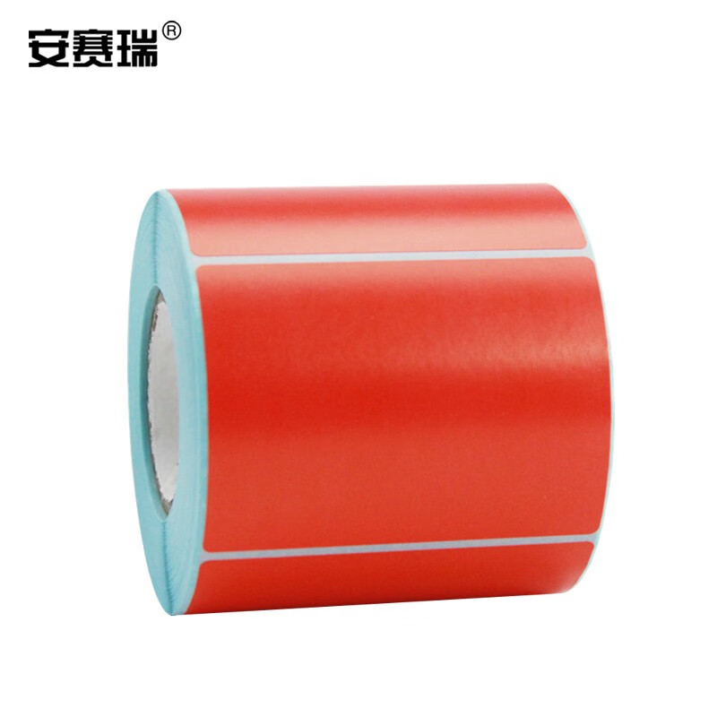 安赛瑞 彩色热敏标签纸 三防热敏不干胶条码打印纸 吊牌纸贴纸 50×30mm×1000张 横版 红色 240180