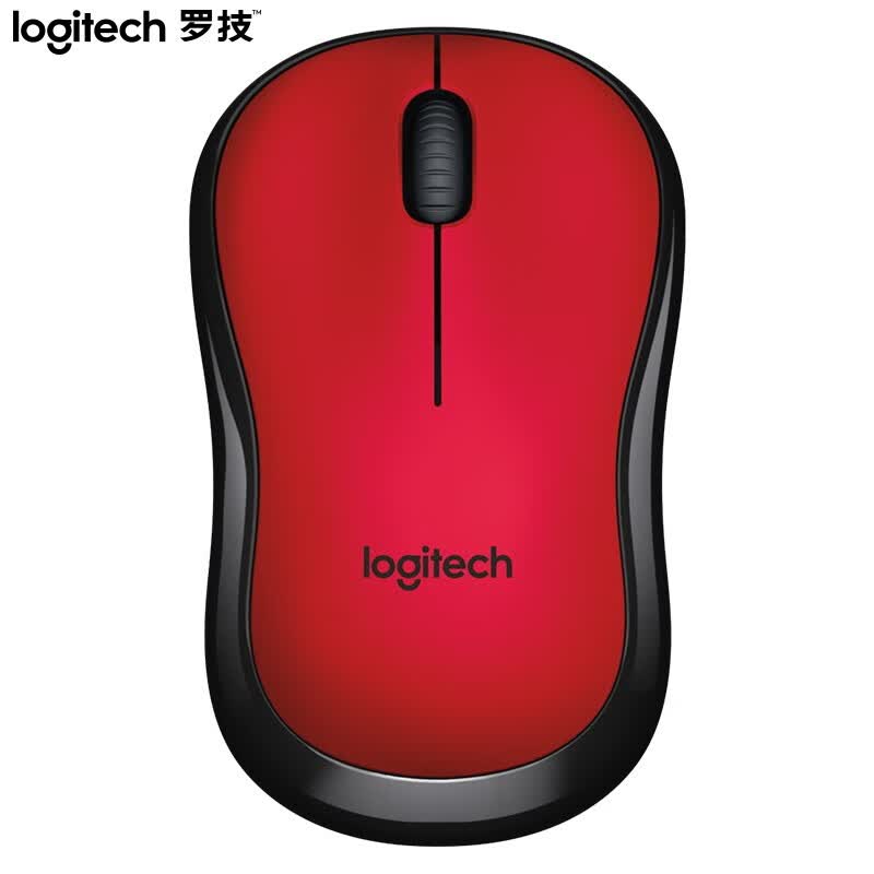 罗技（Logitech）M220 鼠标 无线鼠标 办公鼠标 静音鼠标 红黑色 带无线2.4