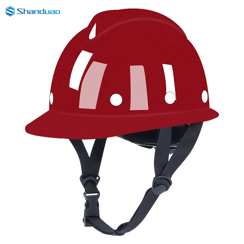 山都澳 安全帽工地 工人施工 玻璃钢 防撞帽子 可印字D980 酒红色 均码