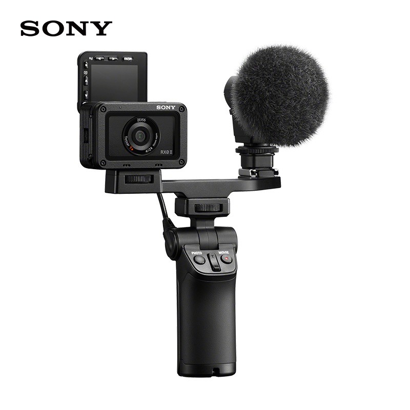 索尼（SONY）DSC-RX0M2 迷你黑卡数码相机 Vlog自拍手柄+麦克风套装（4K视频 RX02/RX0M2）
