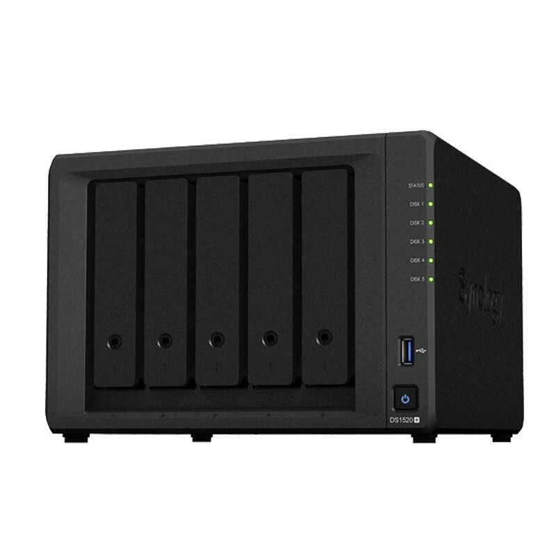 群晖 NAS网络存储备份方案 文件共享服务器RAID磁盘阵列私有云盘 多盘位 DS1520