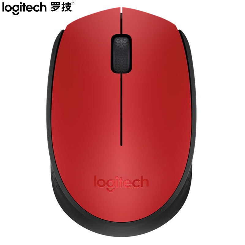 罗技（Logitech）M170(M171) 鼠标 无线鼠标 办公鼠标 对称鼠标 红色 带