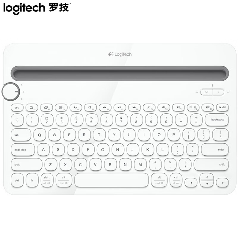 罗技（Logitech）K480 键盘 无线蓝牙键盘 办公键盘 女性 便携 超薄键盘 笔记本键盘 白色