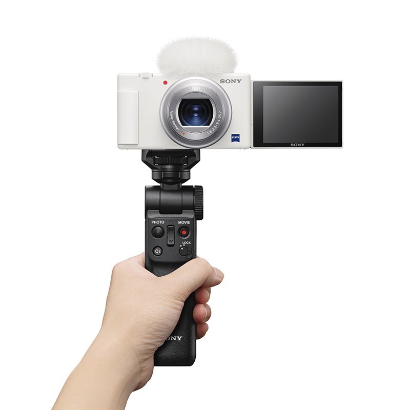 索尼（SONY）ZV-1 Vlog数码相机 白色 手柄电池套装（ZV1）4K视频/美肤拍摄/强悍对焦 Vloger必备