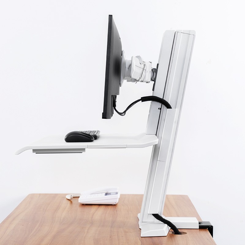 NB 双屏升降桌站立式电脑桌台式 站立办公桌书桌折叠桌电脑升降台显示器支架升降支架 ST25-2A 皓白