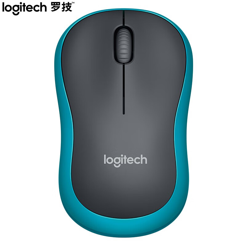  罗技（Logitech）M185(M186) 鼠标 无线鼠标 办公鼠标 对称鼠标 黑色蓝