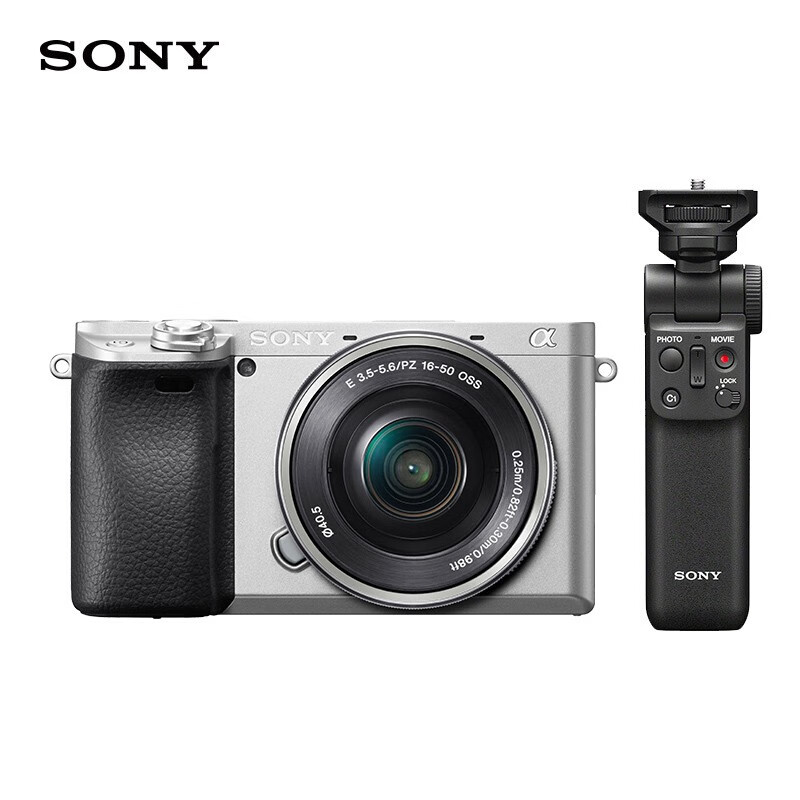 索尼（SONY）Alpha 6400 APS-C微单数码相机 旅行Vlog自拍手柄套装 银色（a6400L+GP-VPT1 三脚架拍摄手柄）