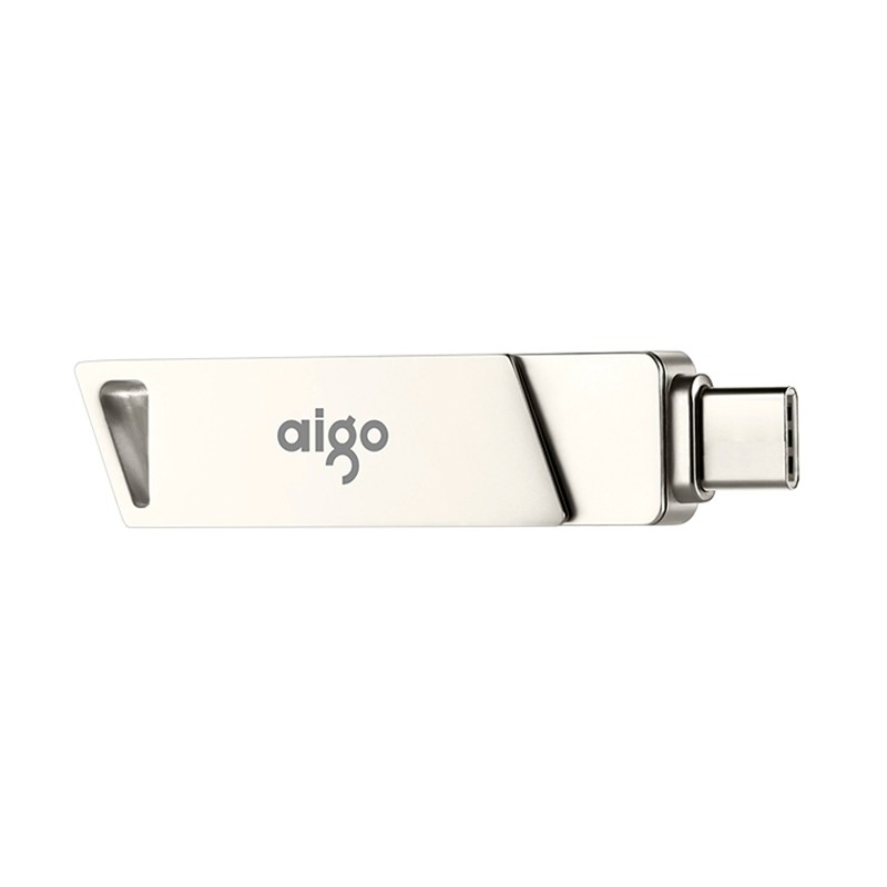 爱国者（aigo）64GB Type-C USB3.0 手机U盘 U350 银色 双接口手机电脑用（一年包换）