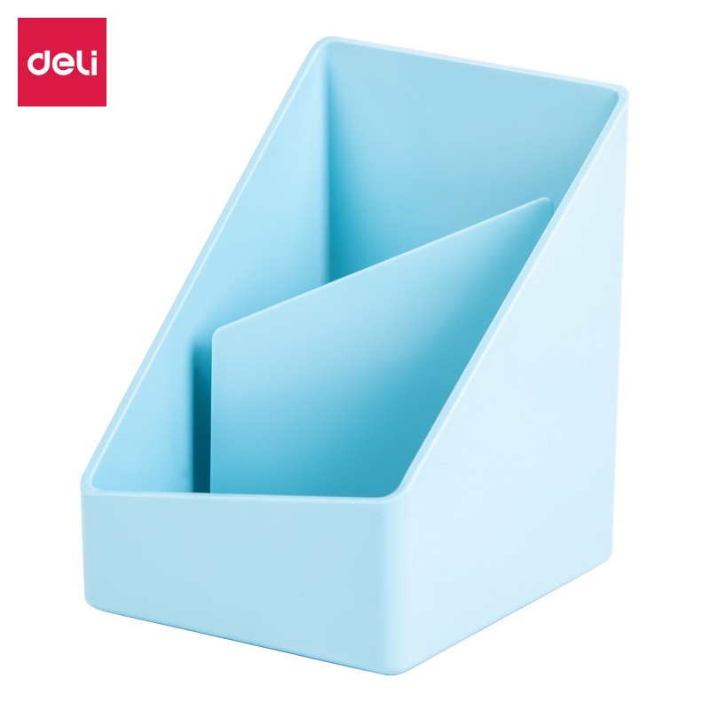 得力 8911乐素时尚2格桌面收纳盒 浅蓝 （3个）