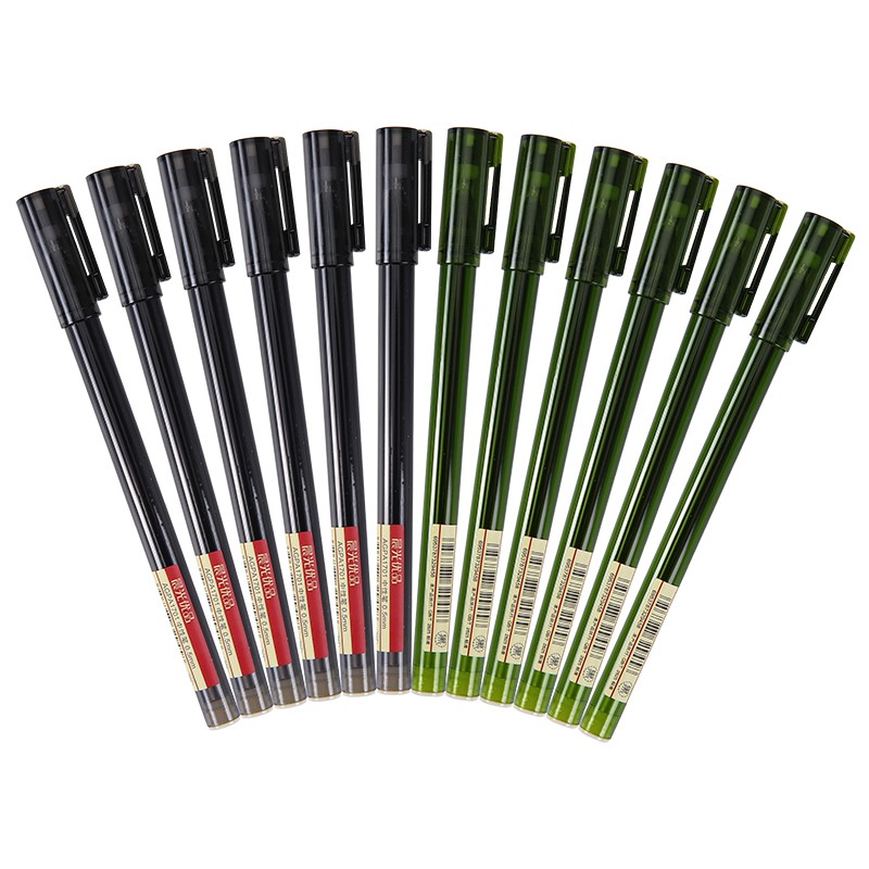 晨光（M&G）文具0.5mm黑色中性笔 全针管签字笔 优品系列水笔 笔杆颜色随机 12支/盒AGPA1701