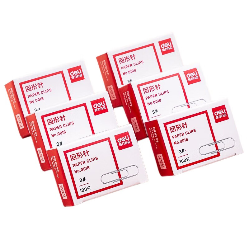 得力（deli） 0018 银色金属回形针曲别针财务用品 办公文具 单盒