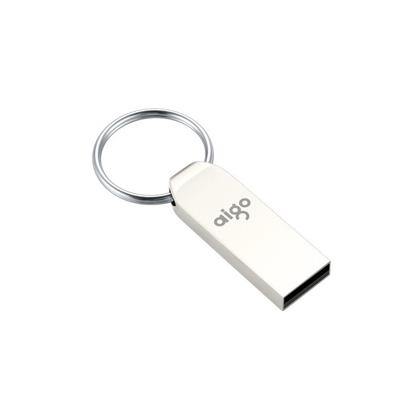 爱国者（aigo）16GB USB2.0 U盘 U268迷你款 银色 金属车载U盘（一年包换）