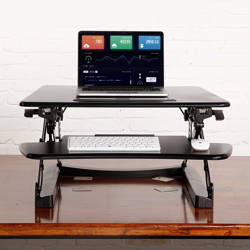 乐歌（Loctek）站立办公升降台 笔记本显示器支架可折叠升降电脑桌 家用工作台书桌 M1S黑