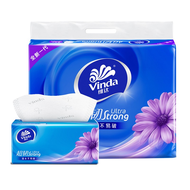 维达(Vinda) 抽纸纸巾 超韧3层130抽*6包软抽 (真S码)