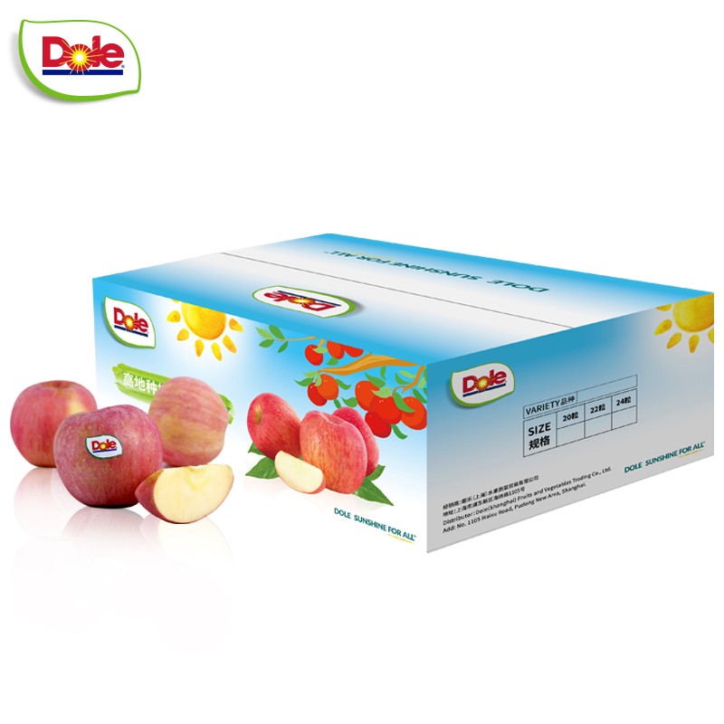 都乐Dole 国产红富士苹果 一级大果4kg装 单果重约160-210g 水果礼盒
