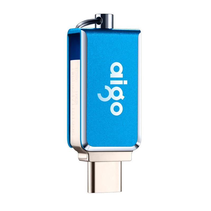 爱国者（aigo）64GB Type-C USB3.1 手机U盘 U355蓝色双接口手机电脑两用 一体封装 防尘防水（一年包换）