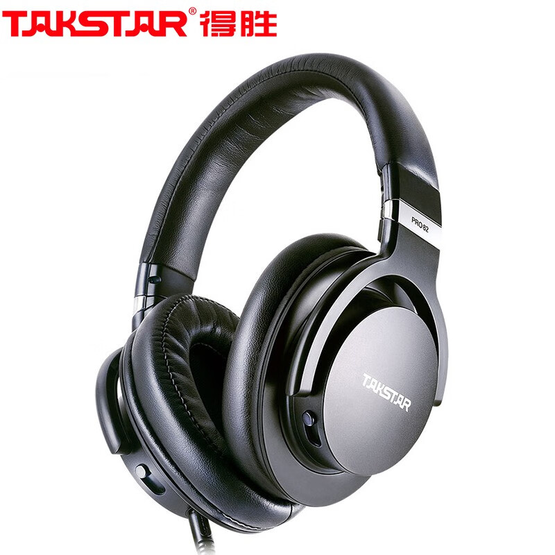 得胜（TAKSTAR）PRO 82头戴式耳机电脑K歌录音棚DJ现场封闭式专业录音耳机 黑色