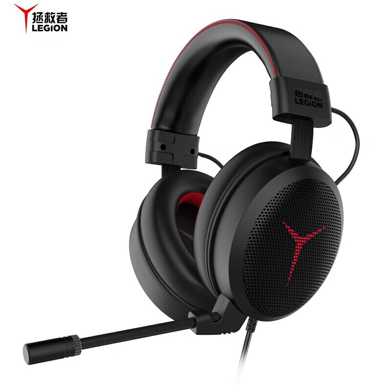 联想（Lenovo）拯救者Thunder Y480 游戏耳机 头戴式耳机耳麦 电竞游戏耳麦 7.1虚拟音效听声辨位 黑色