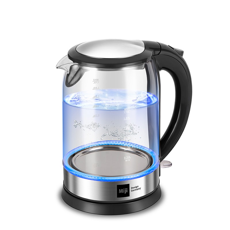 米技（miji）HK-4006电热水壶玻璃电水壶1.7升高硼硅烧水壶