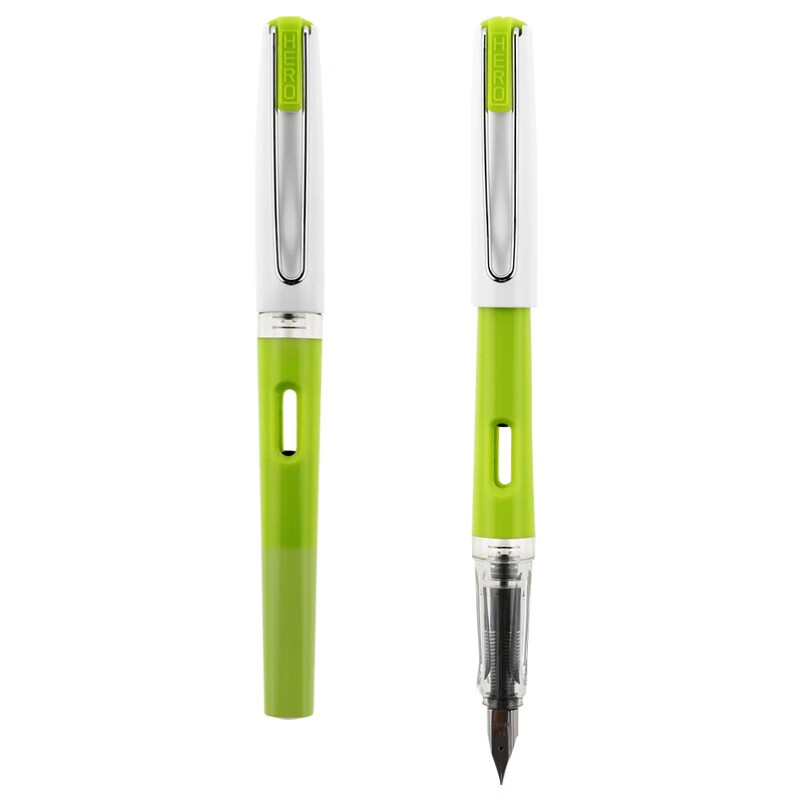 英雄（HERO）钢笔玲珑少年367学生钢笔练字正姿铱金钢笔（附加6支墨囊） EF尖 绿色