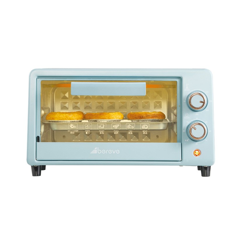 艾贝丽 电烤箱家用烘焙烘烤电烤箱12L电烤箱多功能迷你电烤箱FFF-1201 天蓝色