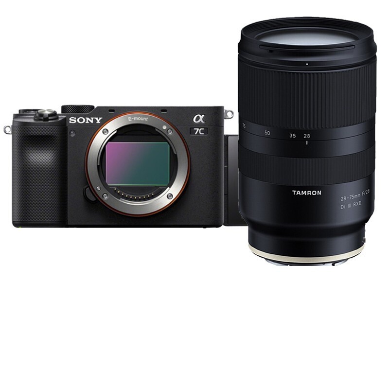索尼（SONY）Alpha 7C/A7c/a7c全画幅微单数码相机 实时眼部对焦 腾龙28-75mm F/2.8Di III 黑色 套餐二