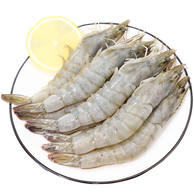禧美 厄瓜多尔白虾1kg/盒 50-60只 盐冻大虾 生鲜 海鲜水产