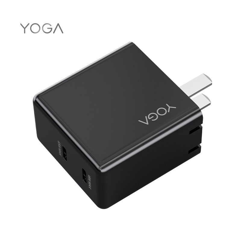 联想 YOGA CC65双口 氮化镓 GaN便携电源适配器 多设备兼容 黑色