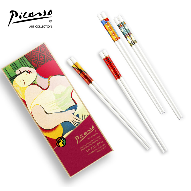 Picasso 抗菌耐高温陶瓷筷防滑防霉个人专用筷家用筷子组合套装 四双装