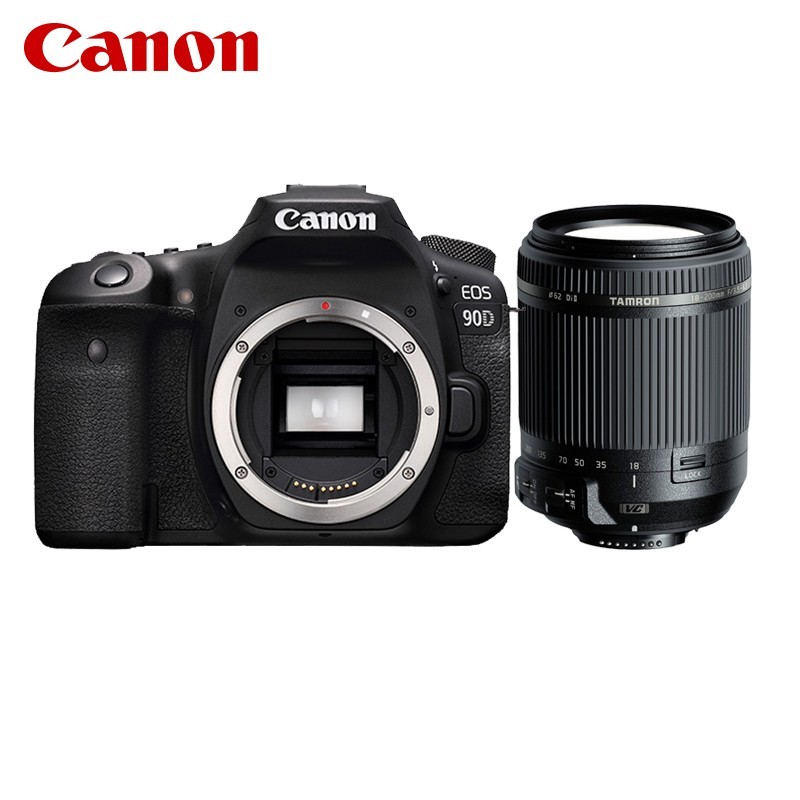 佳能（Canon）EOS 90D Vlog中端数码单反相机 4K拍摄 腾龙18-200mm II VC防抖套装 套餐一