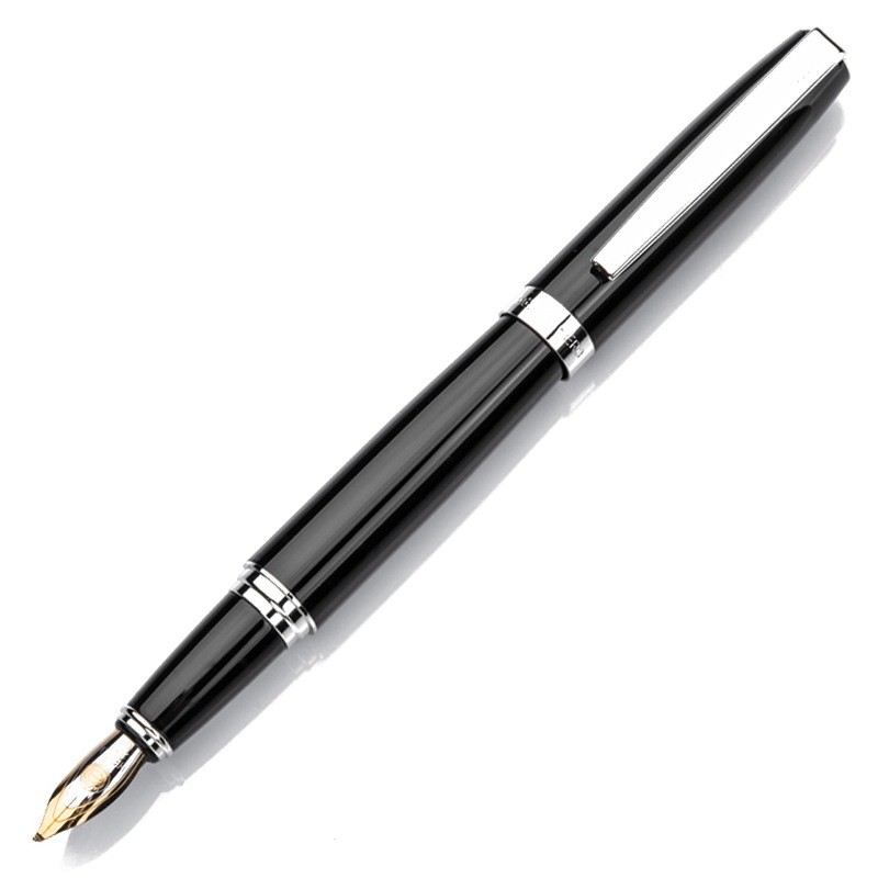 英雄（HERO）钢笔382 黑色美工笔 商务办公铱金钢笔签字笔 明尖 限量纪念款
