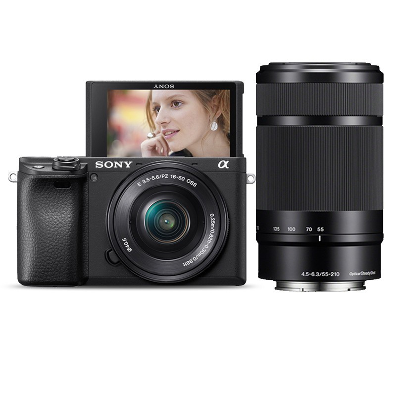 索尼（SONY）ILCE-6400/a6400 微单数码相机Vlog视频数码相机拆 E16-50mm+55-210mm双头套（2年质保）