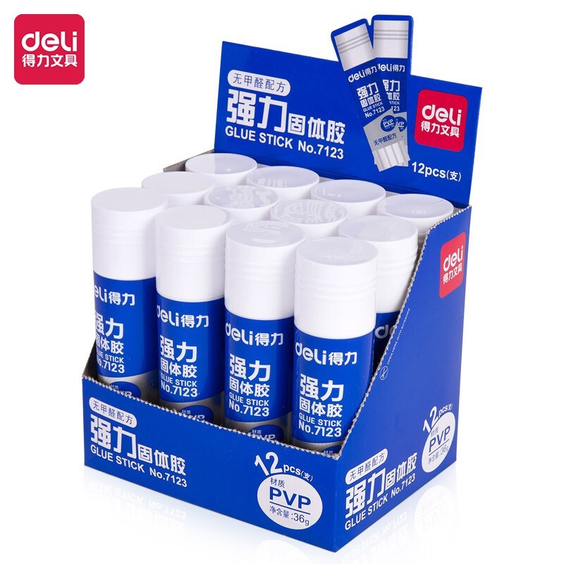 得力(deli)36g强粘性PVP固体胶水 强力快干胶棒 1支装  7123